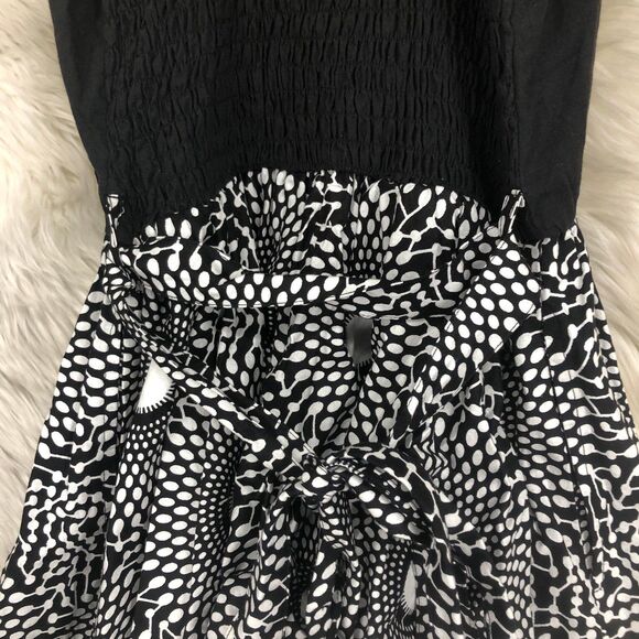 Women’s Strappy Fit n Flare Summer Sun dress, Geometric Flounce Skirt, Layered - Picture 7 of 12